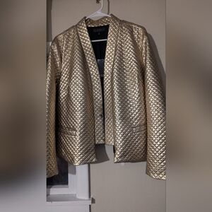 Eloquii Gold Pleated Jacket Women's Sz 18